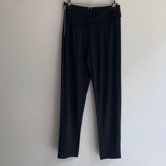Aritzia Wilfred Tuxedo Pant High fold over Waist Straight leg Trouser Black - Picture 12 of 16